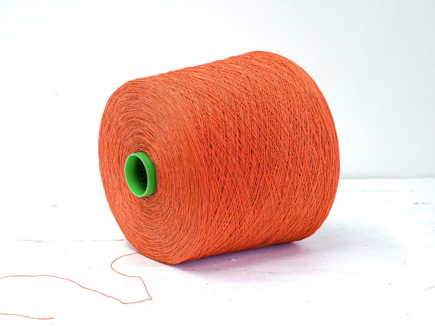 Vibrant orange Linen Yarn: Baltic Flax, Lace Knitting, Crochet (100g/1000m in Cone)