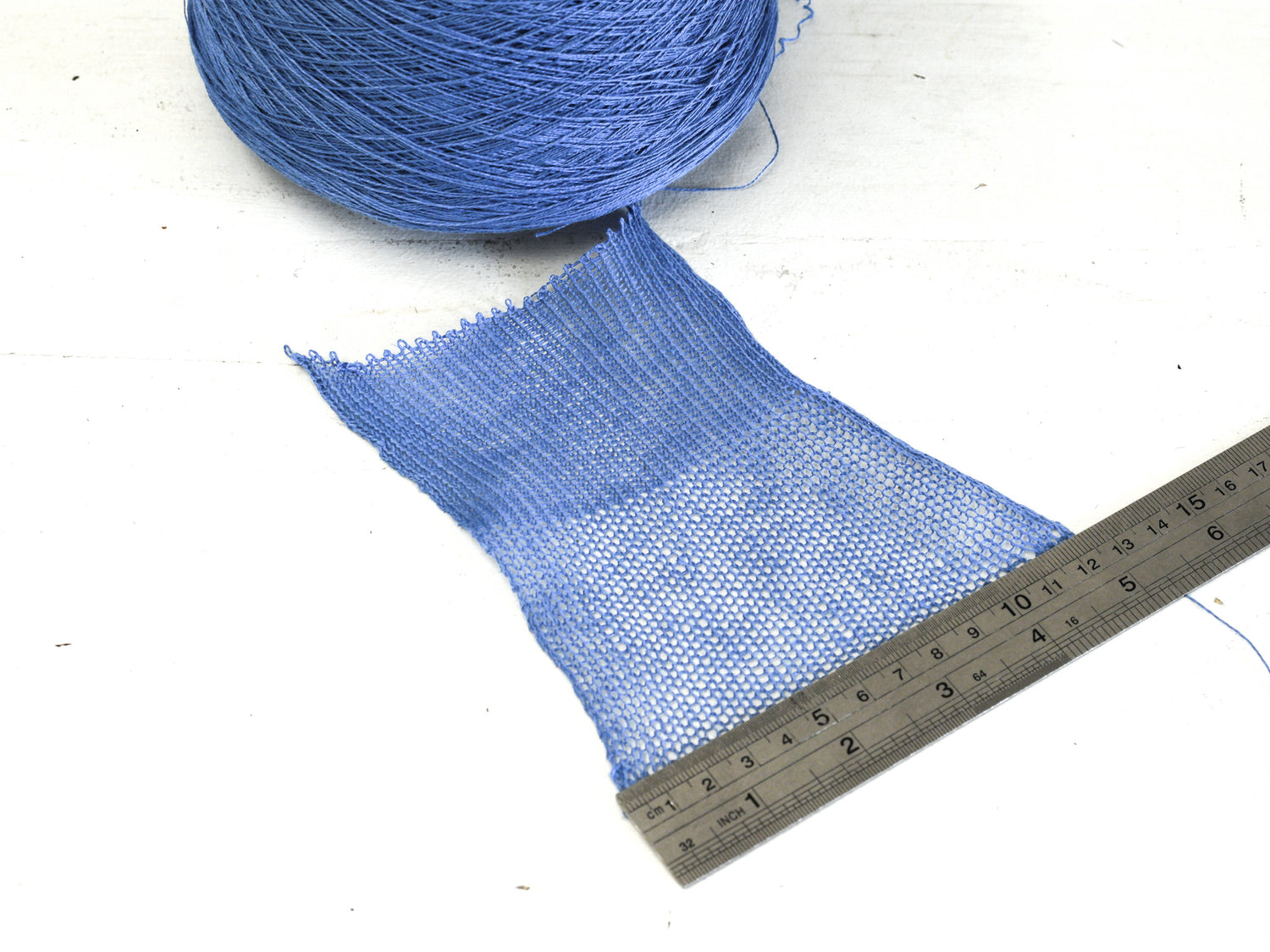 Steel blue Linen Yarn: Baltic Flax, Lace Knitting, Crochet (100g/1000m in Cone)