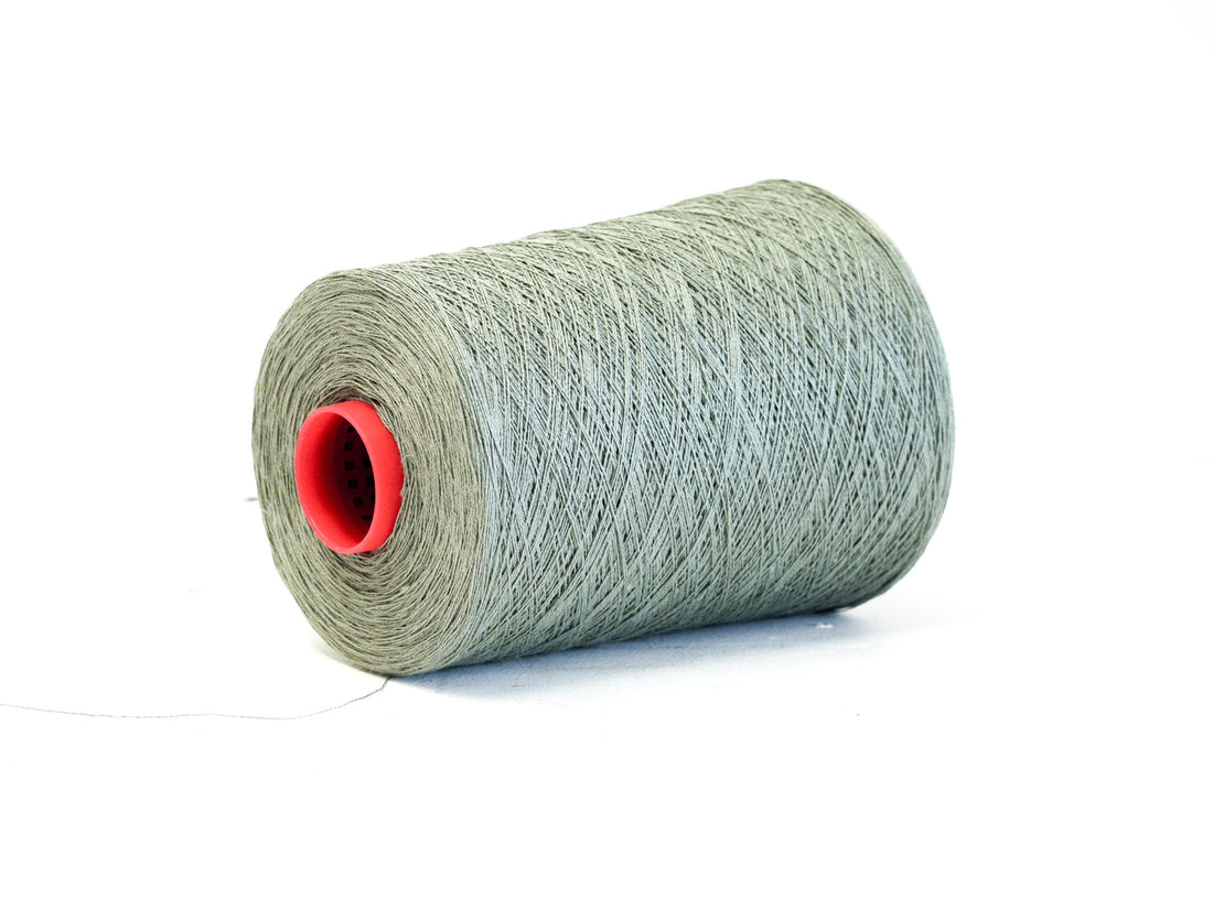 Olive Green Linen Yarn: Baltic Flax, Lace Knitting, Crochet (100g/1000m in Cone)