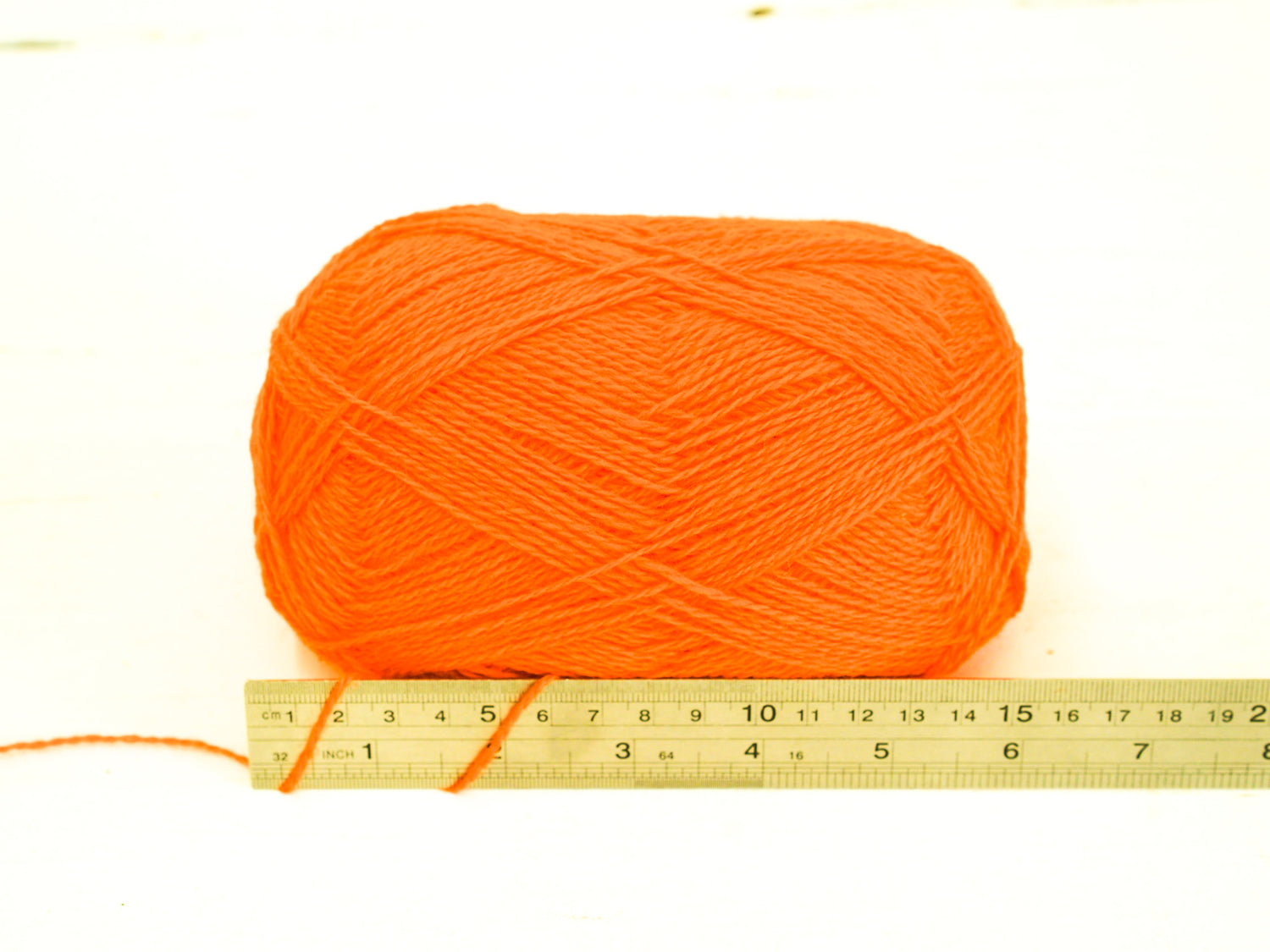 Vibrant orange color wool yarn 100g./3,5oz - 760