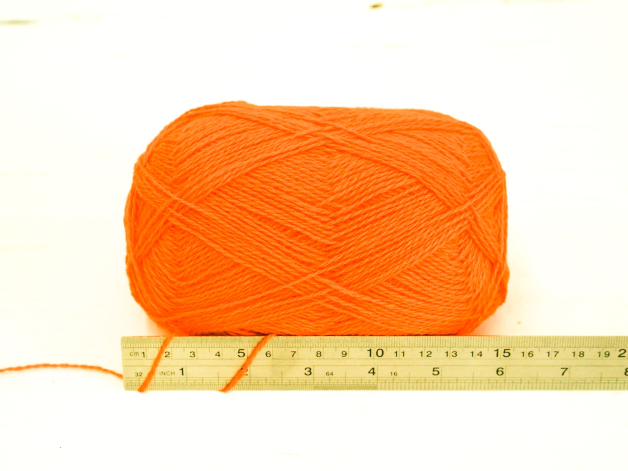 Vibrant orange color wool yarn 100g./3,5oz - 760