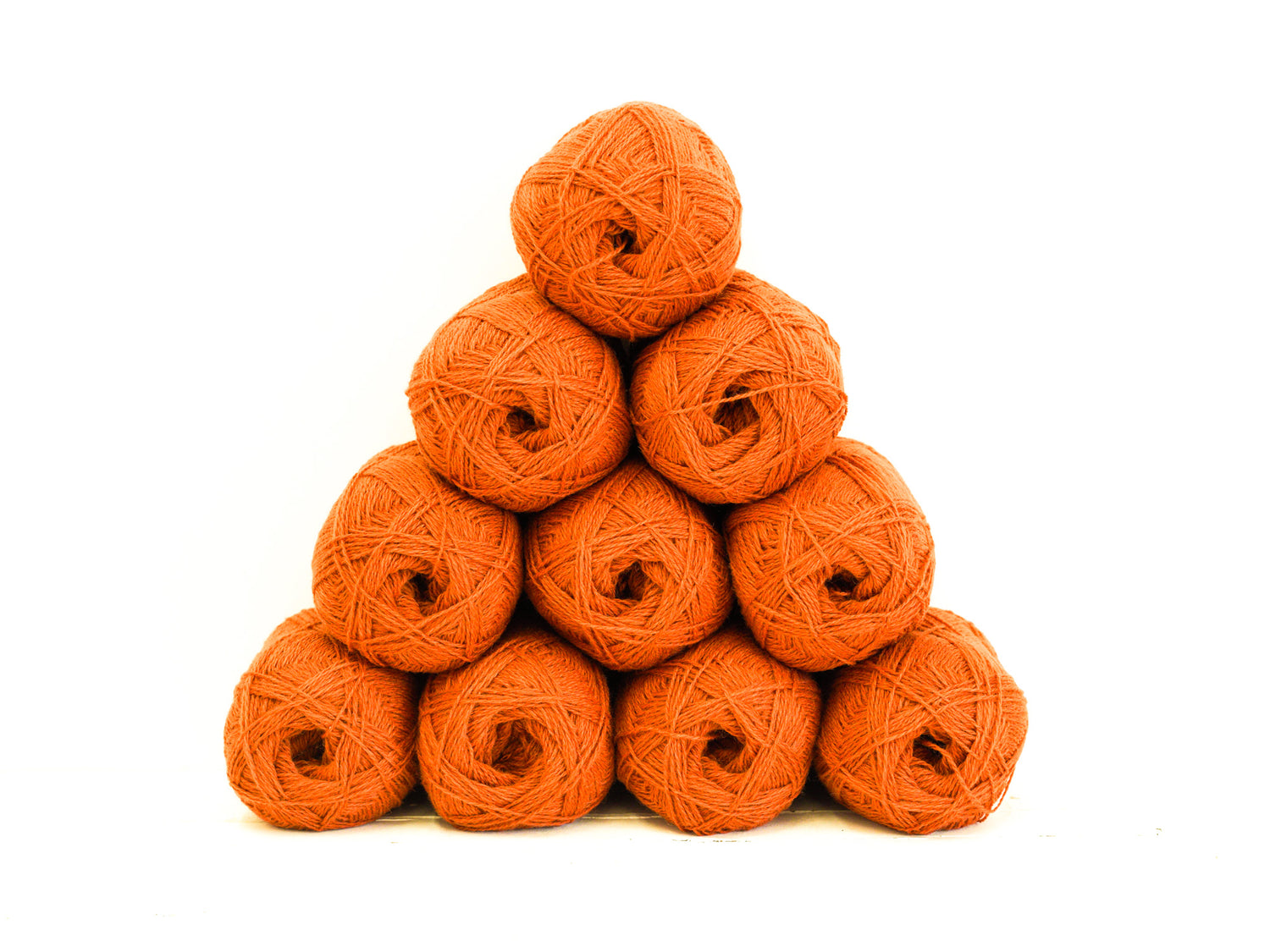 Vibrant orange color wool yarn 100g./3,5oz - 760