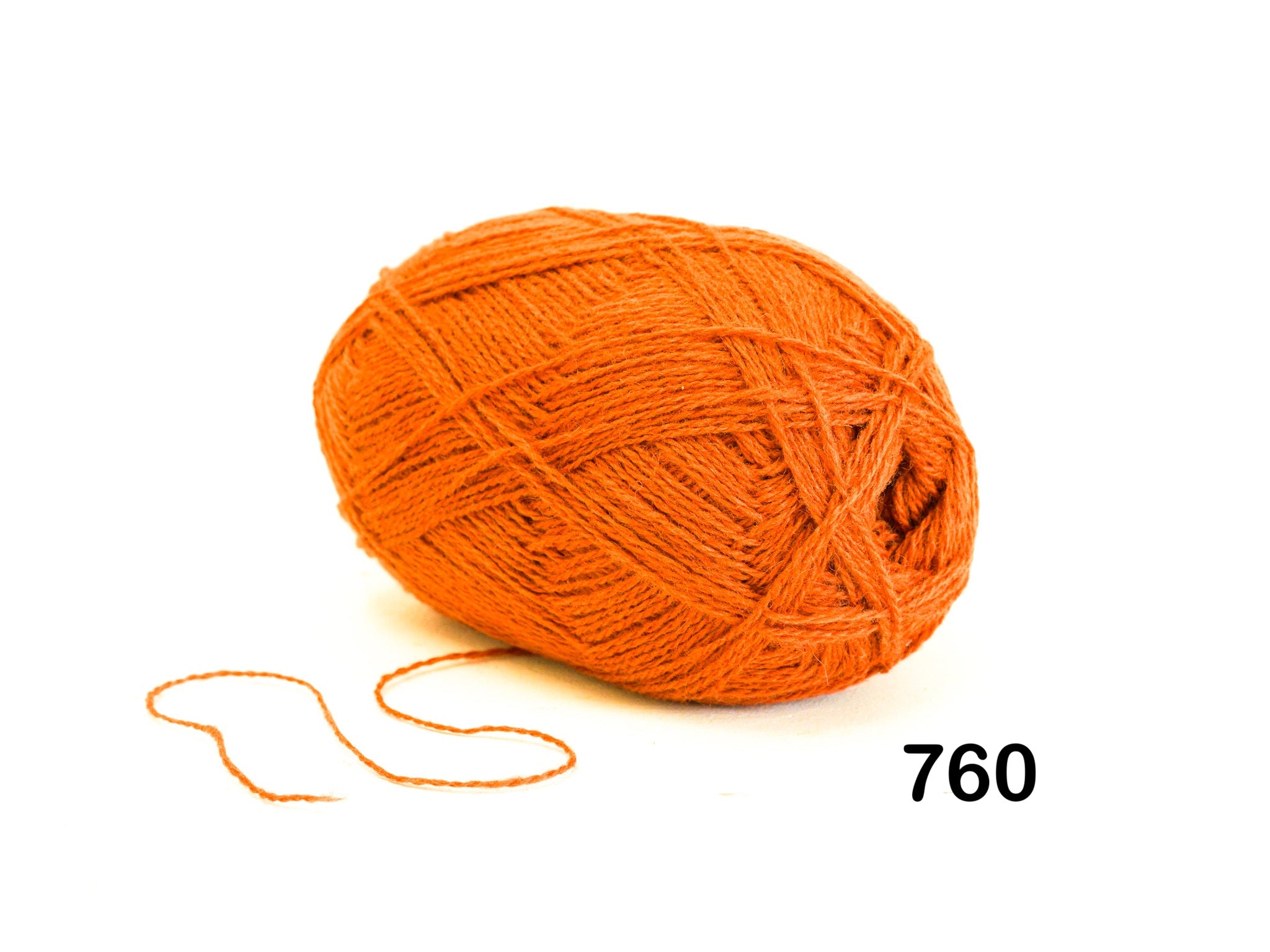 Vibrant orange color wool yarn 100g./3,5oz - 760