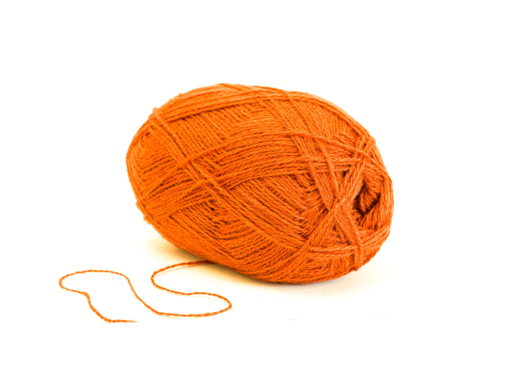 Vibrant orange color wool yarn 100g./3,5oz - 760