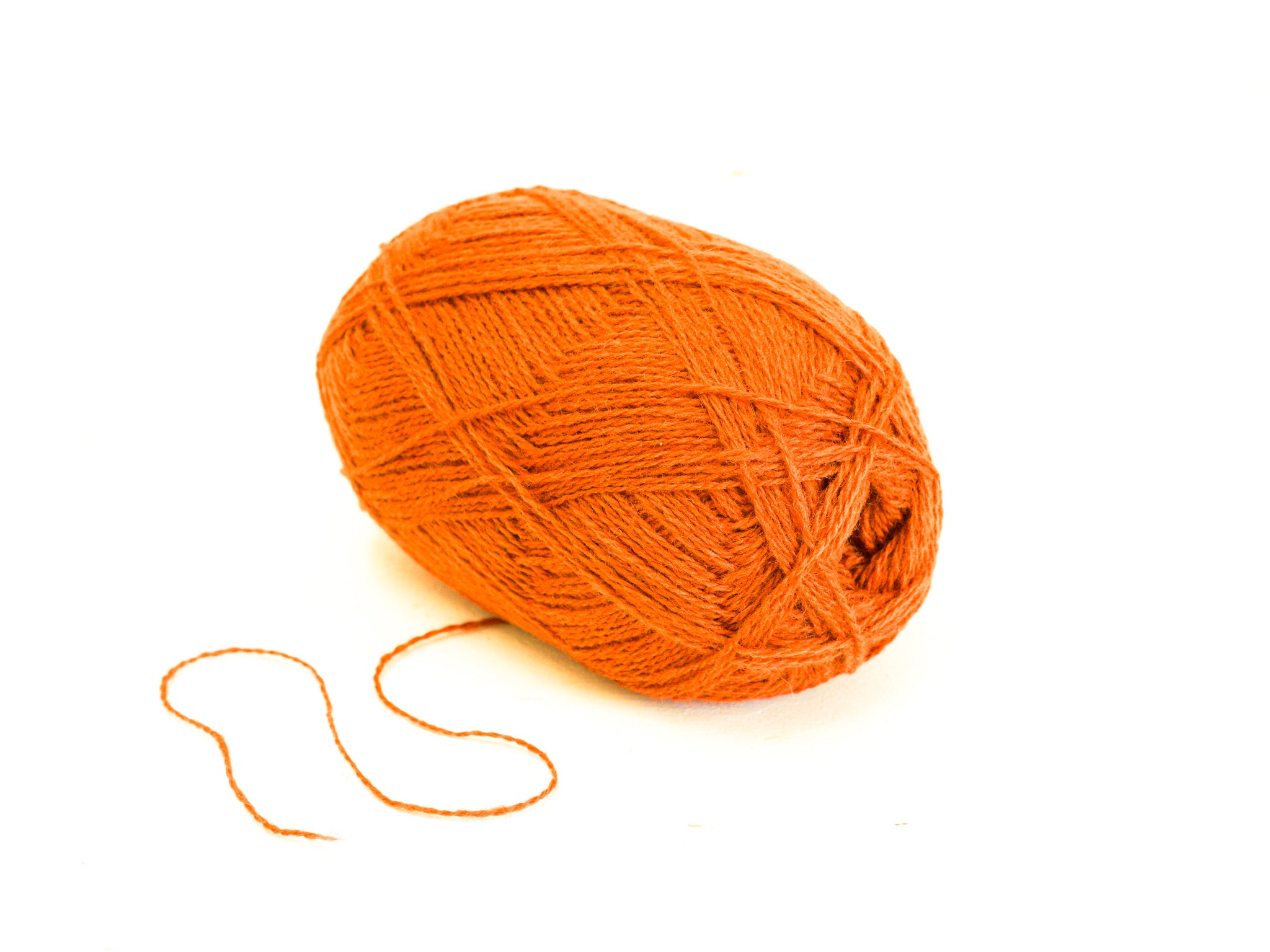 Vibrant orange color wool yarn 100g./3,5oz - 760