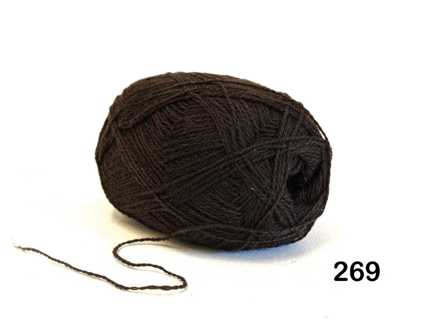 Dark Chocolate Brown New Zealand lace wool yarn - 269