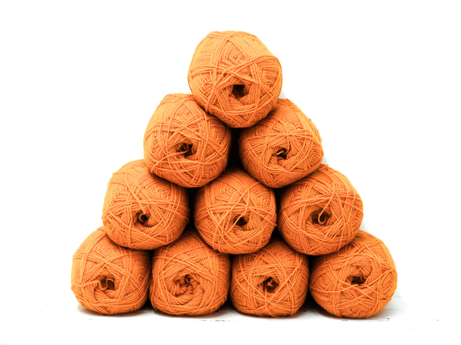 Golden Orange Color fingering wool yarn - 740