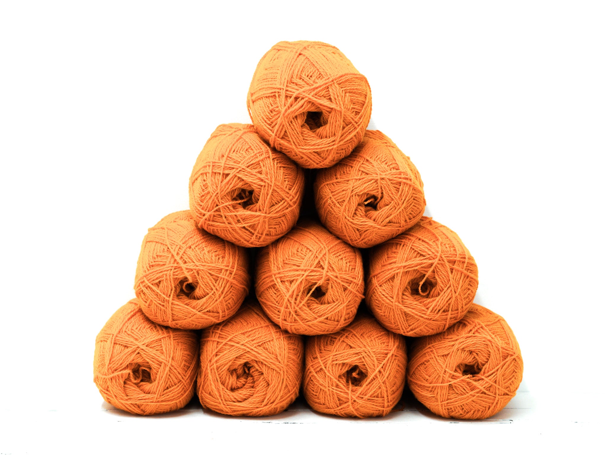Golden Orange Color fingering wool yarn - 740