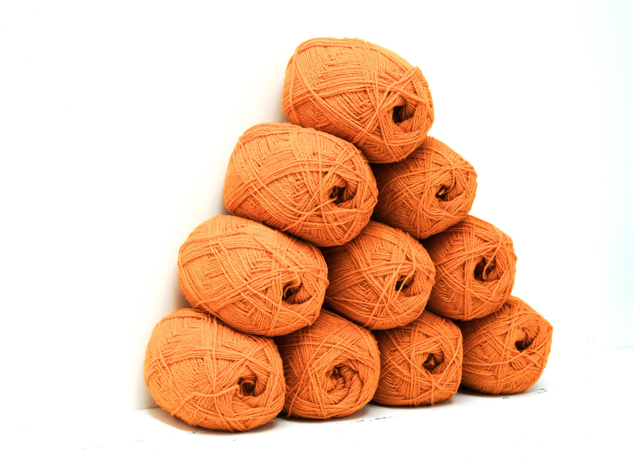 Golden Orange Color fingering wool yarn - 740