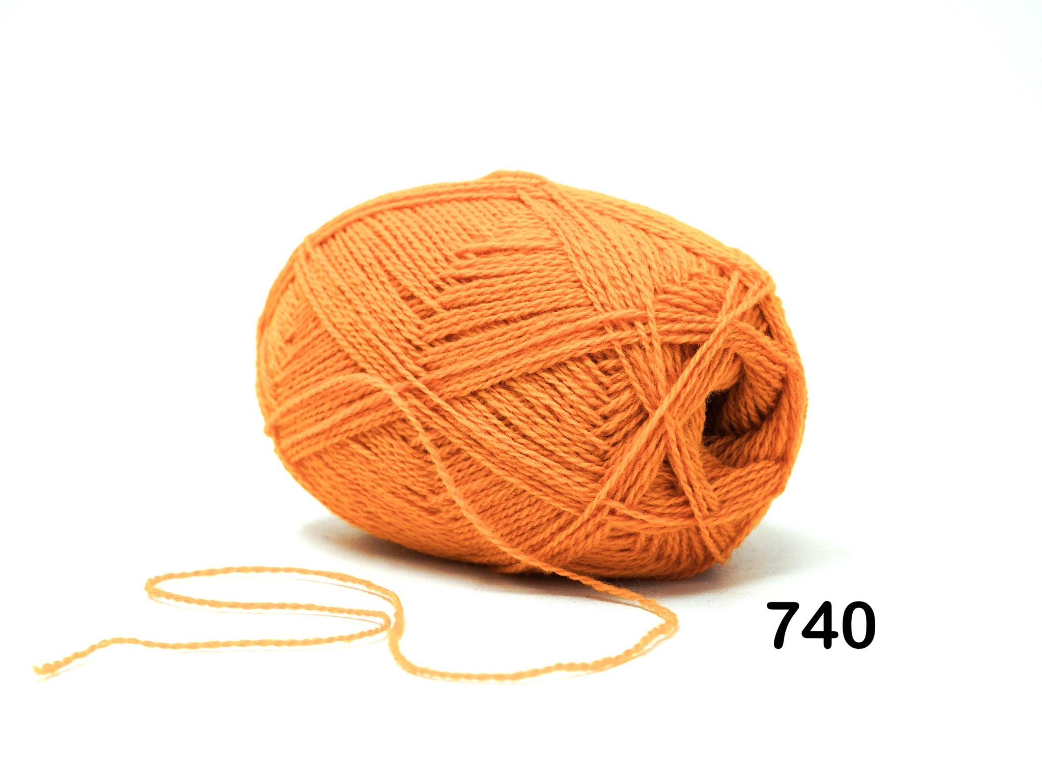 Golden Orange Color fingering wool yarn - 740