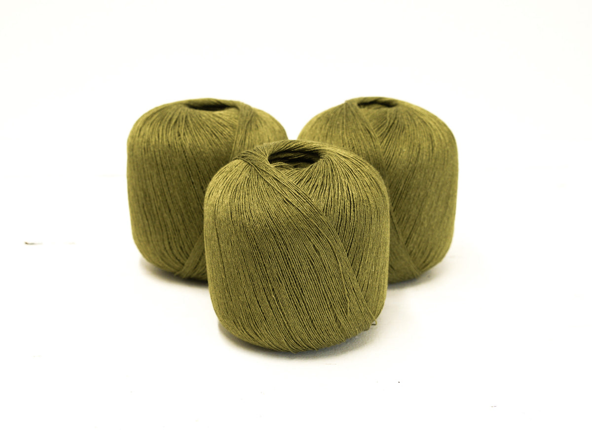 100% Linen Yarn – Golden Moss - 100g/600m