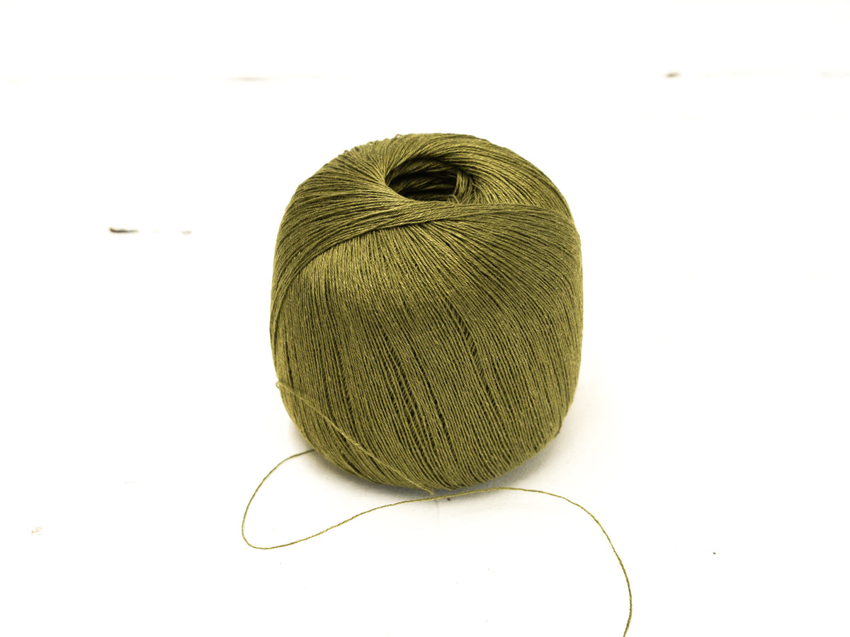 100% Linen Yarn – Golden Moss - 100g/600m