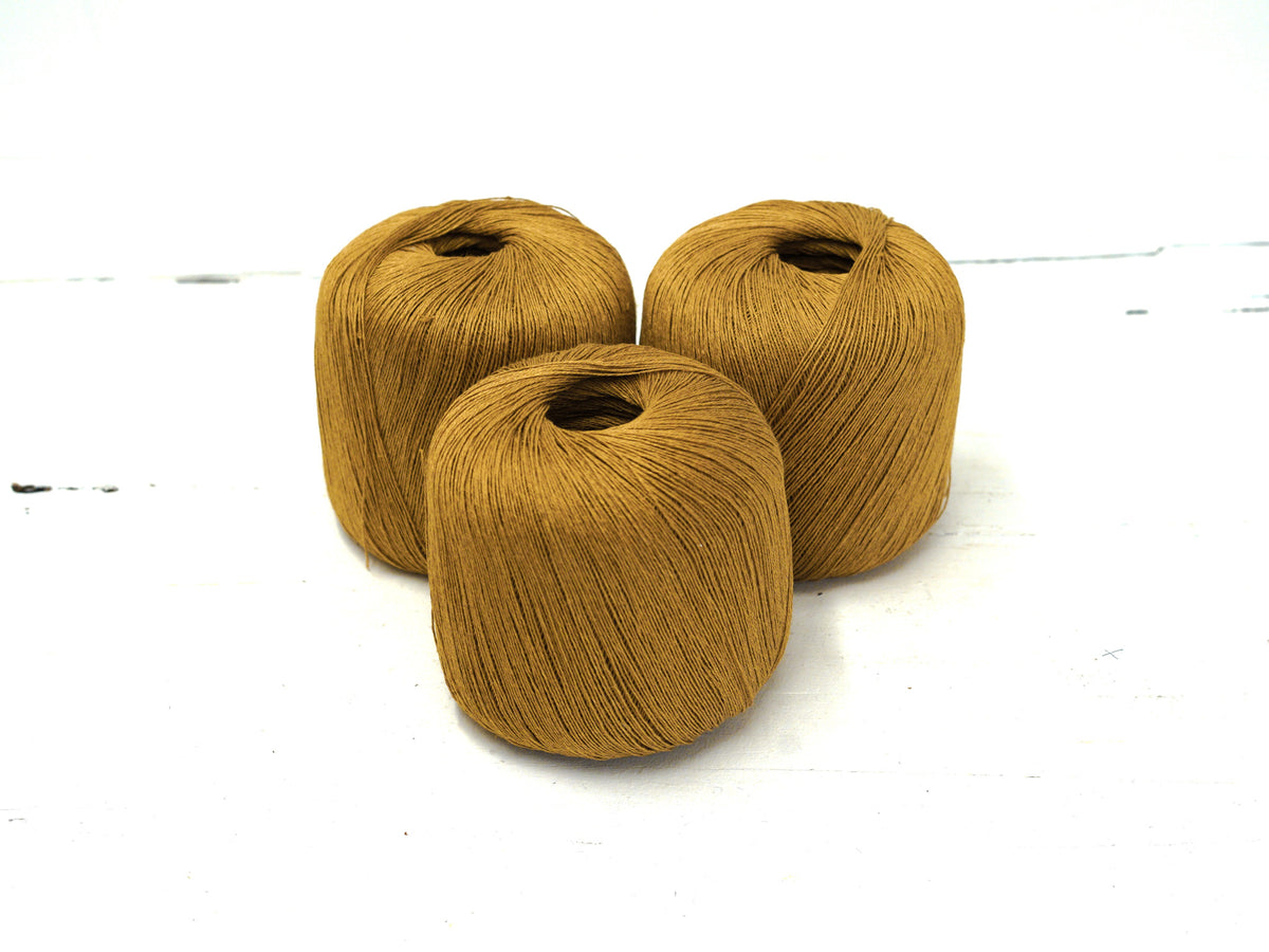 100% Linen Yarn – Golden Mustard - 100g/600m