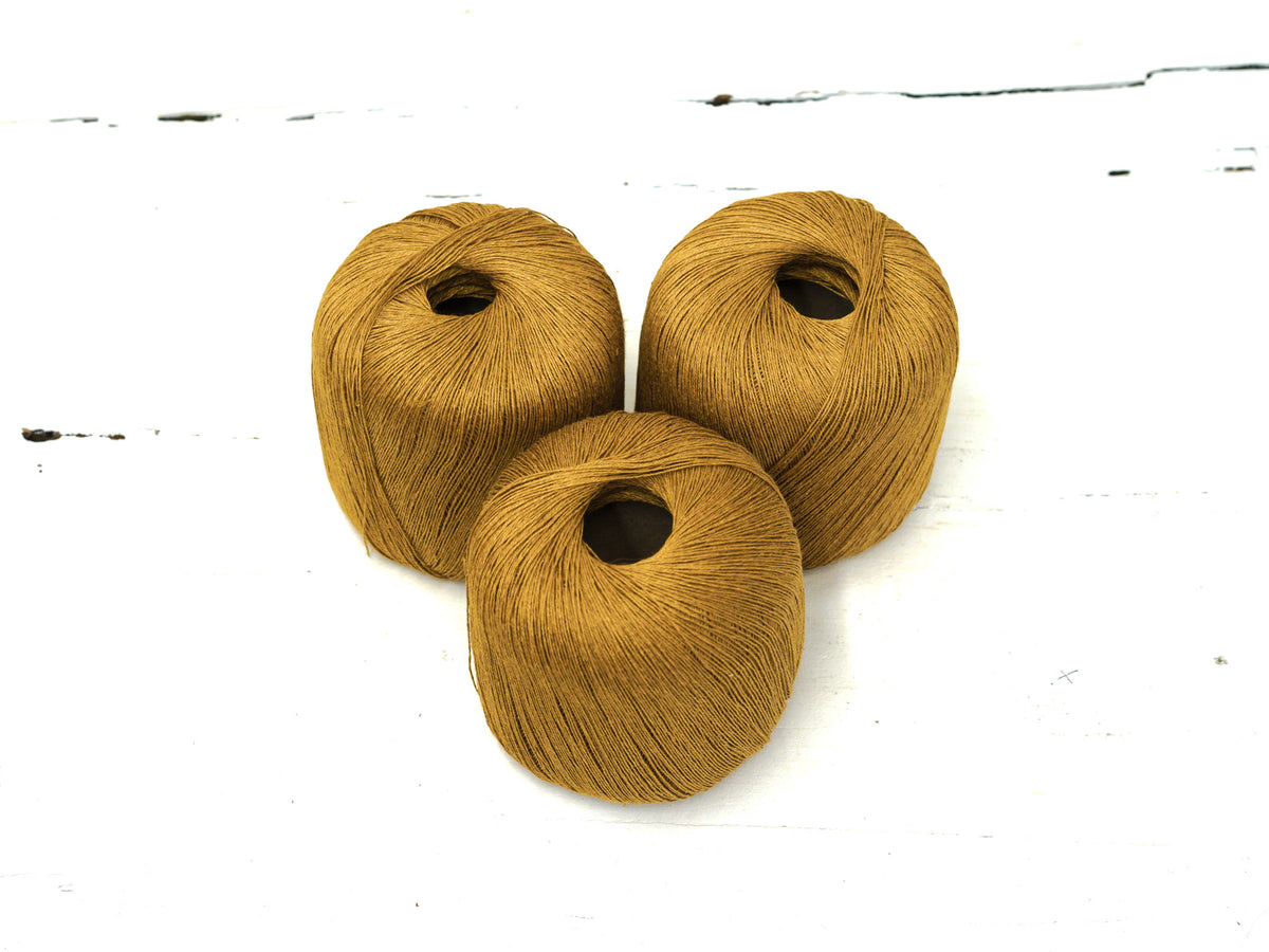 100% Linen Yarn – Golden Mustard - 100g/600m