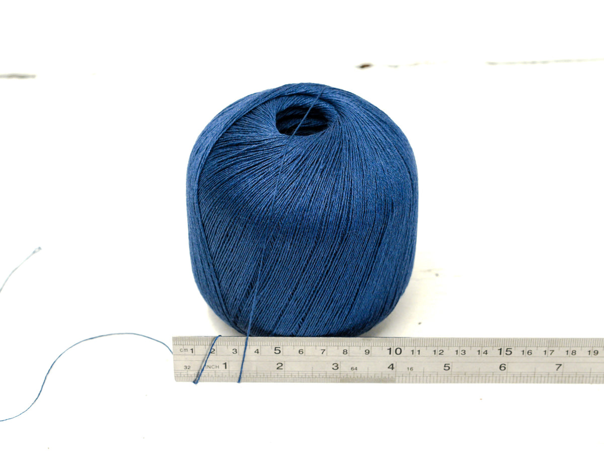 100% linen yarn in Storm blue color 100g/600m.