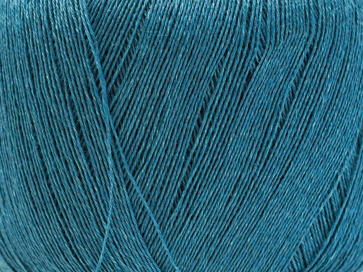 100% linen yarn in PETROL blue color 100g/600m.