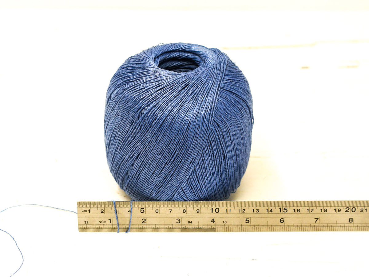 100% linen yarn in steel blue color 100g/600m.