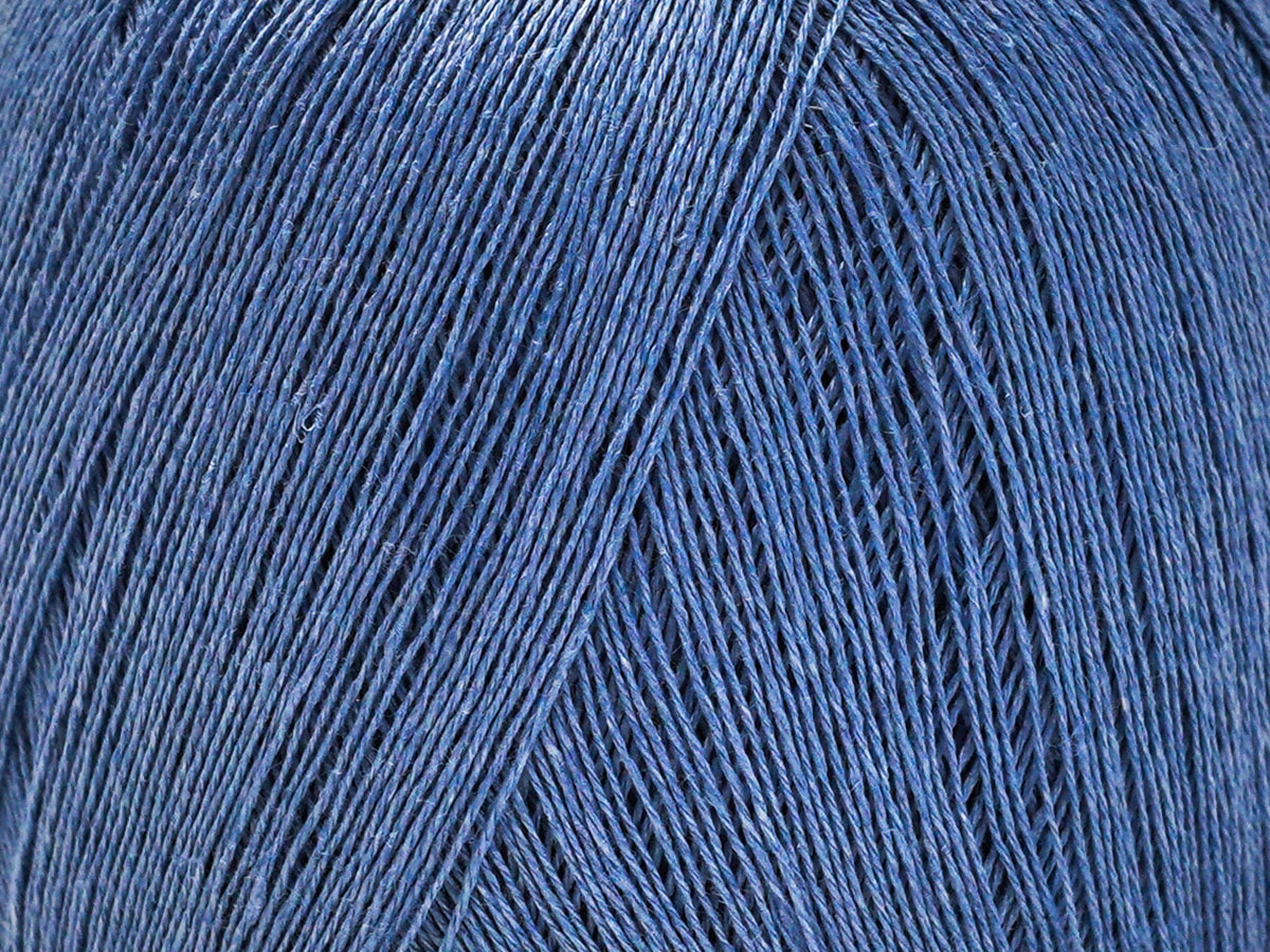 100% linen yarn in steel blue color 100g/600m.