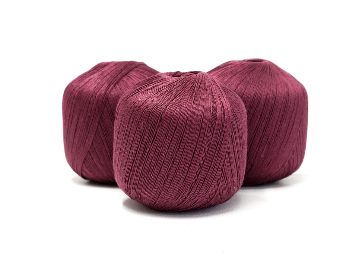 Mulberry Wine 100% Linen Yarn – Lace Weight, 100 g / 600 m