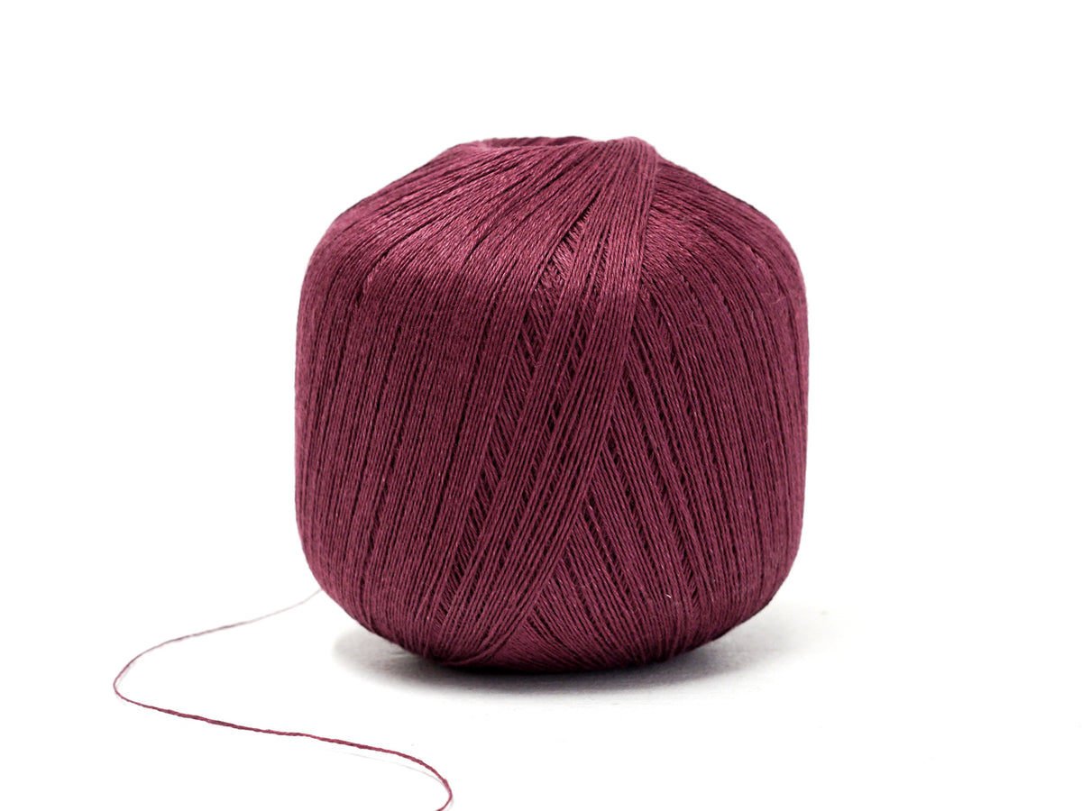 Mulberry Wine 100% Linen Yarn – Lace Weight, 100 g / 600 m