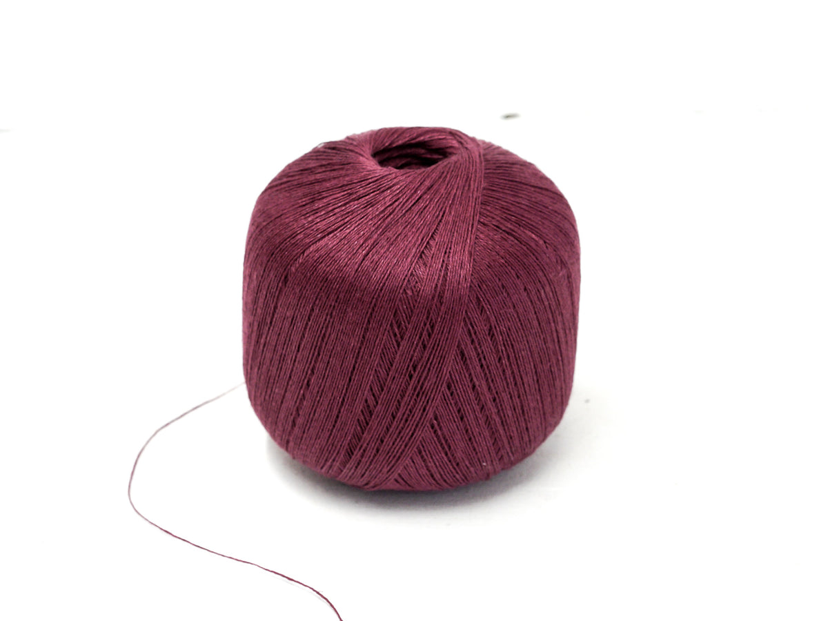 Mulberry Wine 100% Linen Yarn – Lace Weight, 100 g / 600 m