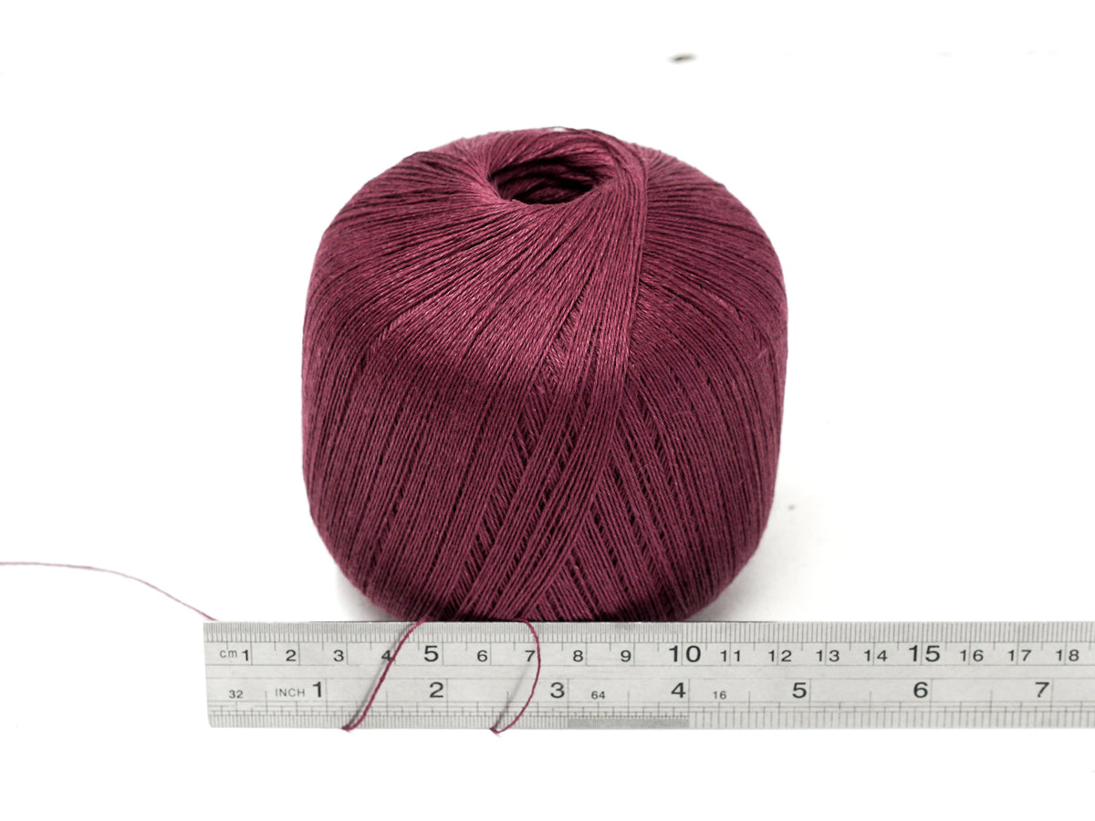 Mulberry Wine 100% Linen Yarn – Lace Weight, 100 g / 600 m