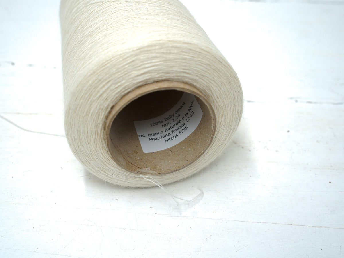 Milk White 100% Baby Alpaca Yarn | 500 g Cone / 6,000 m