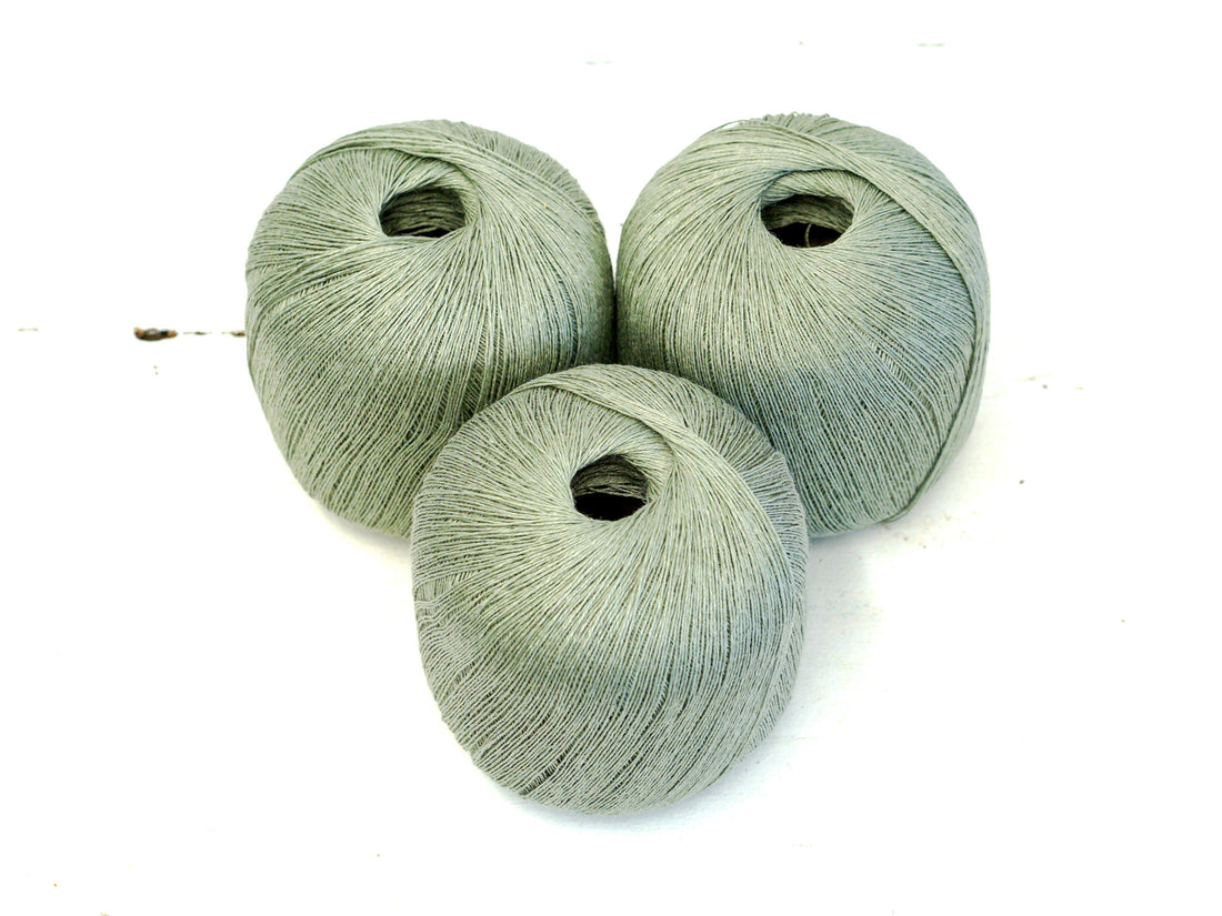 Sage Green 100% Linen Yarn | 100 g / 600 m