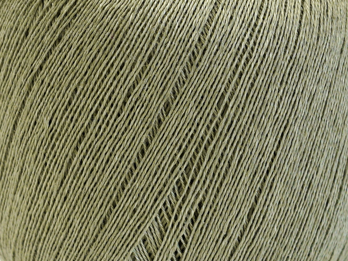 Soft Olive Green 100% Linen Yarn | Lace, 100 g / 600 m