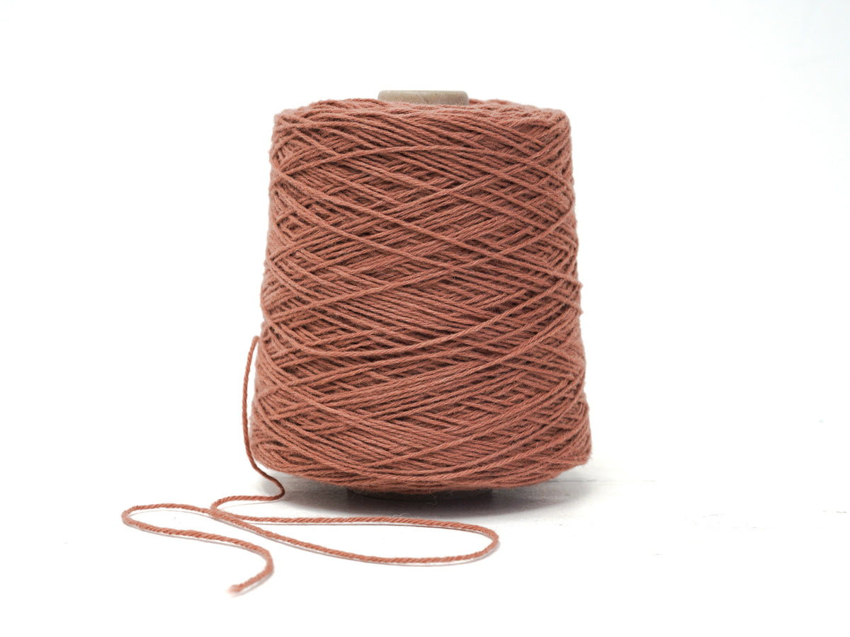 Deep Clay color wool yarn in cone - 85 New