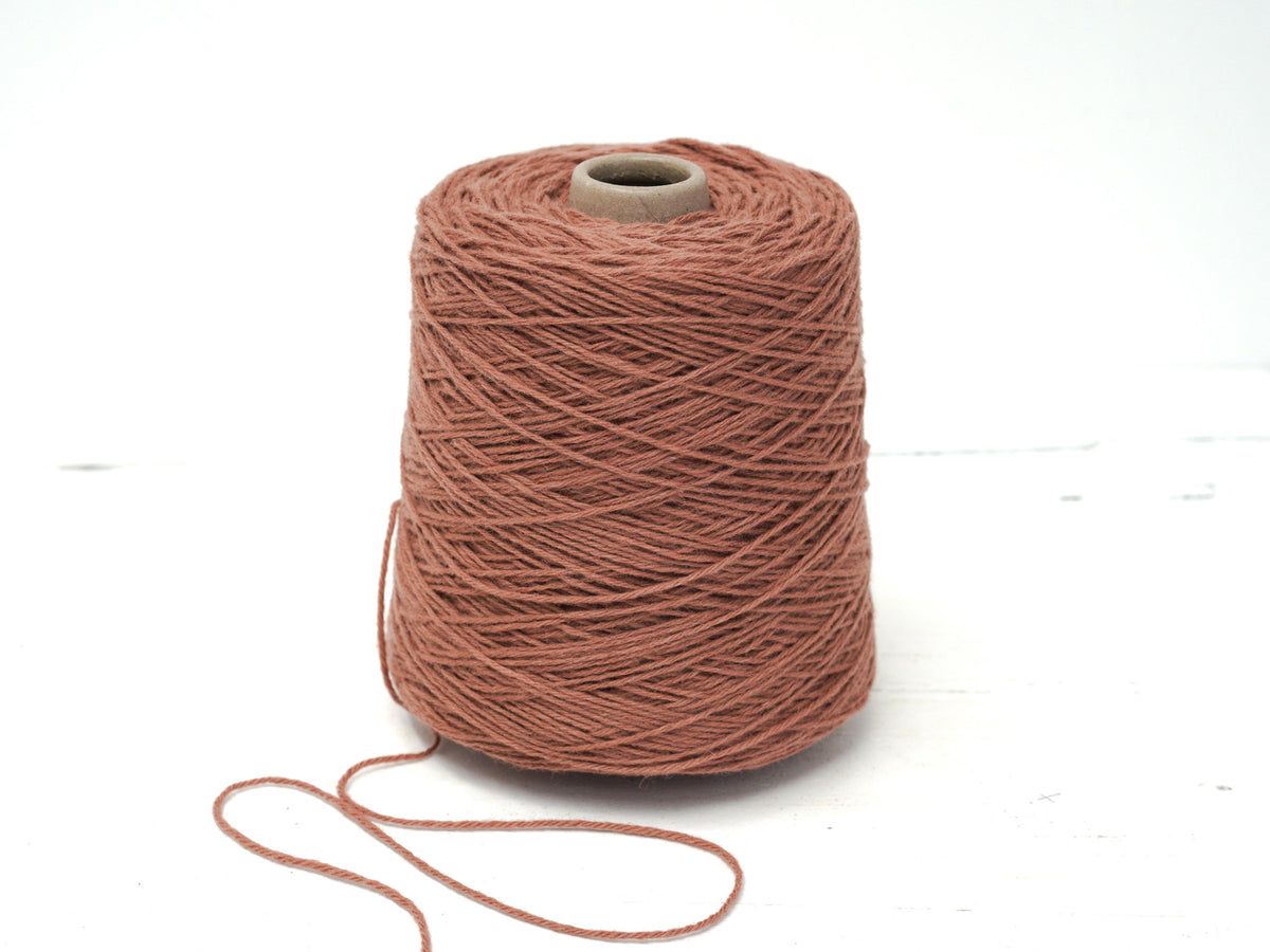 Deep Clay color wool yarn in cone - 85 New