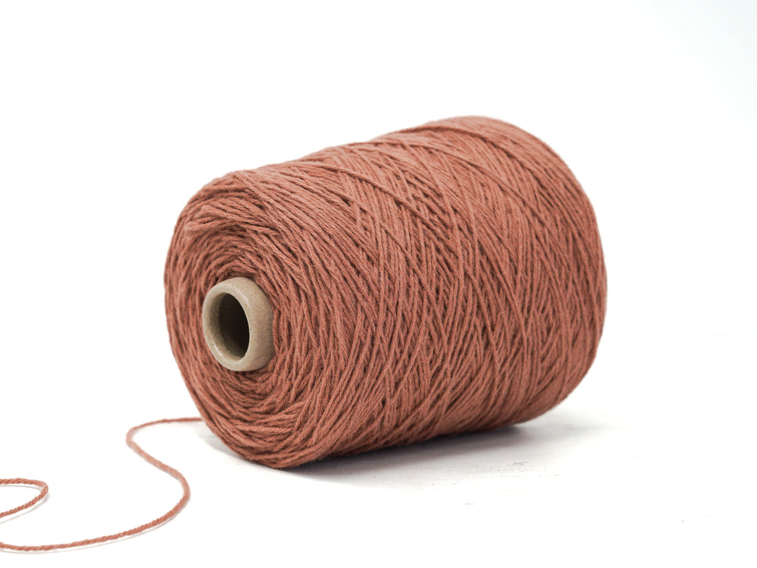 Deep Clay color wool yarn in cone - 85 New