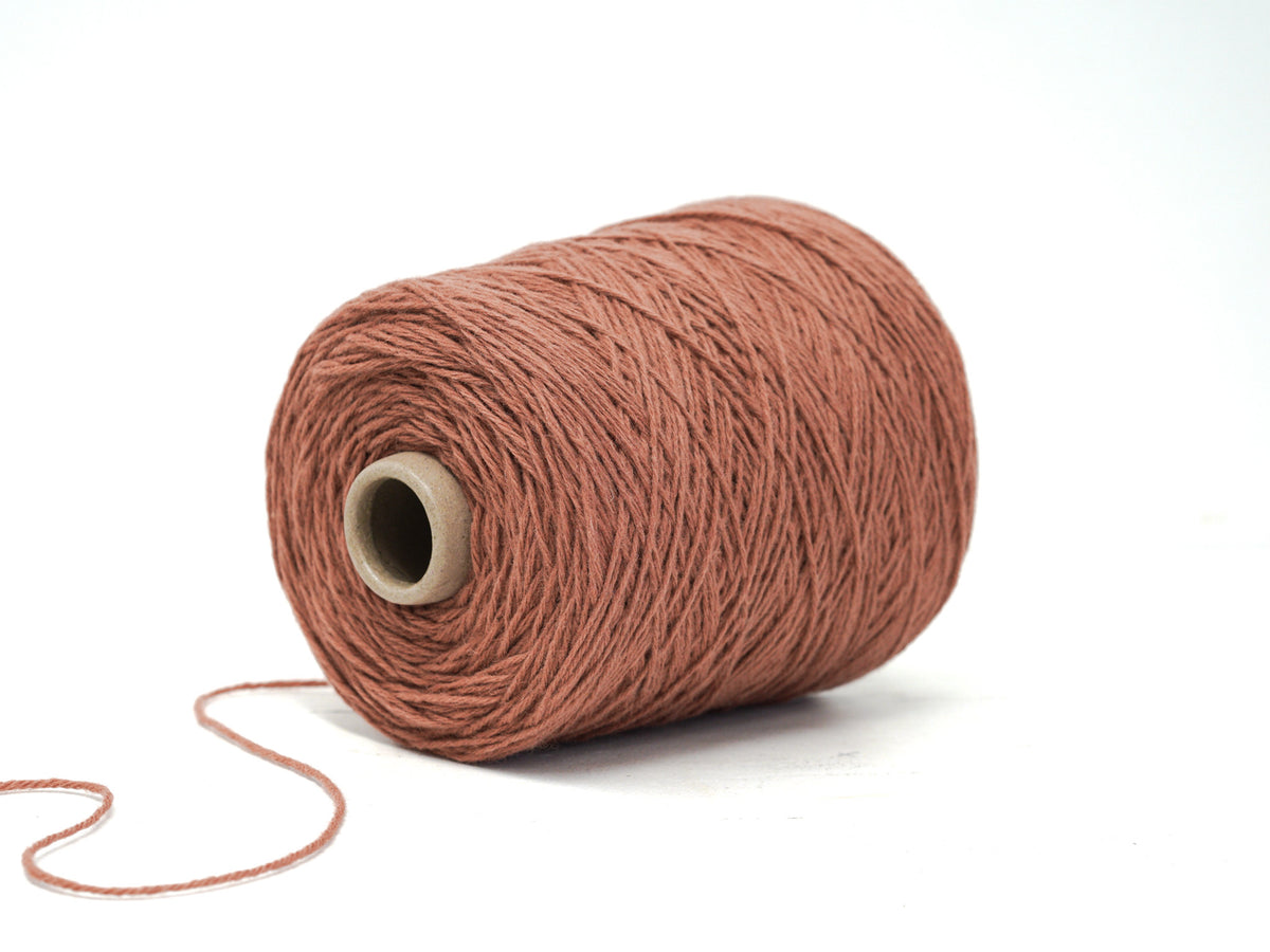 Deep Clay color wool yarn in cone - 85 New