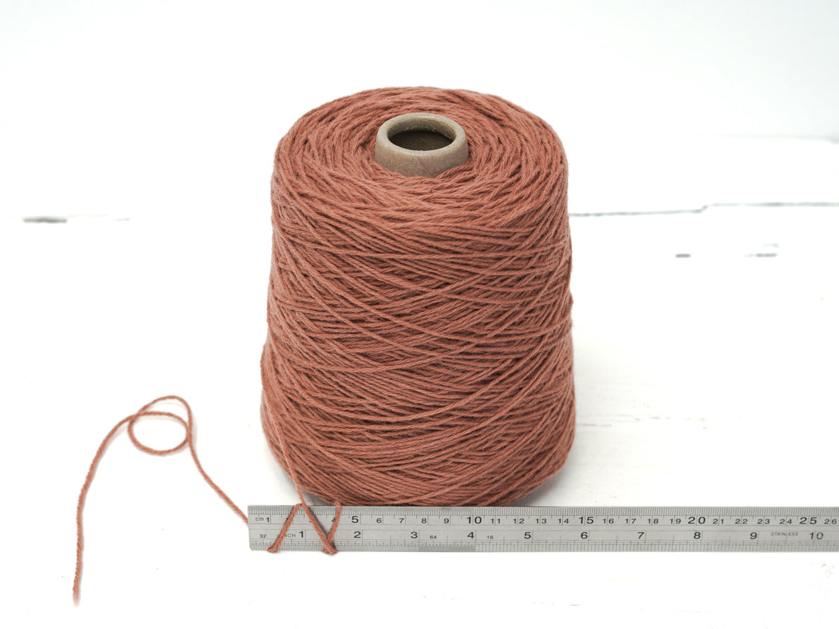 Deep Clay color wool yarn in cone - 85 New