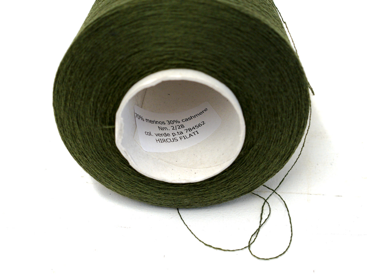 Forest Green Cashmere &amp; Wool Yarn - 100g cone