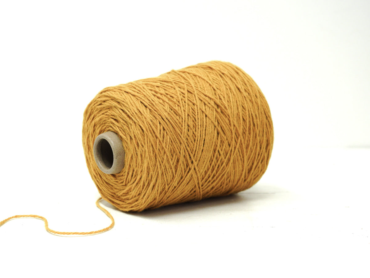 Golden Mustard color wool yarn in cone - 88 New