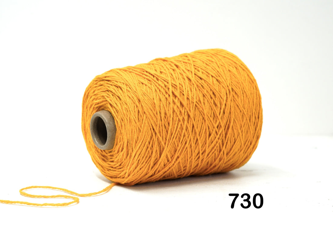 Saffron yellow carpet wool in cone - 730