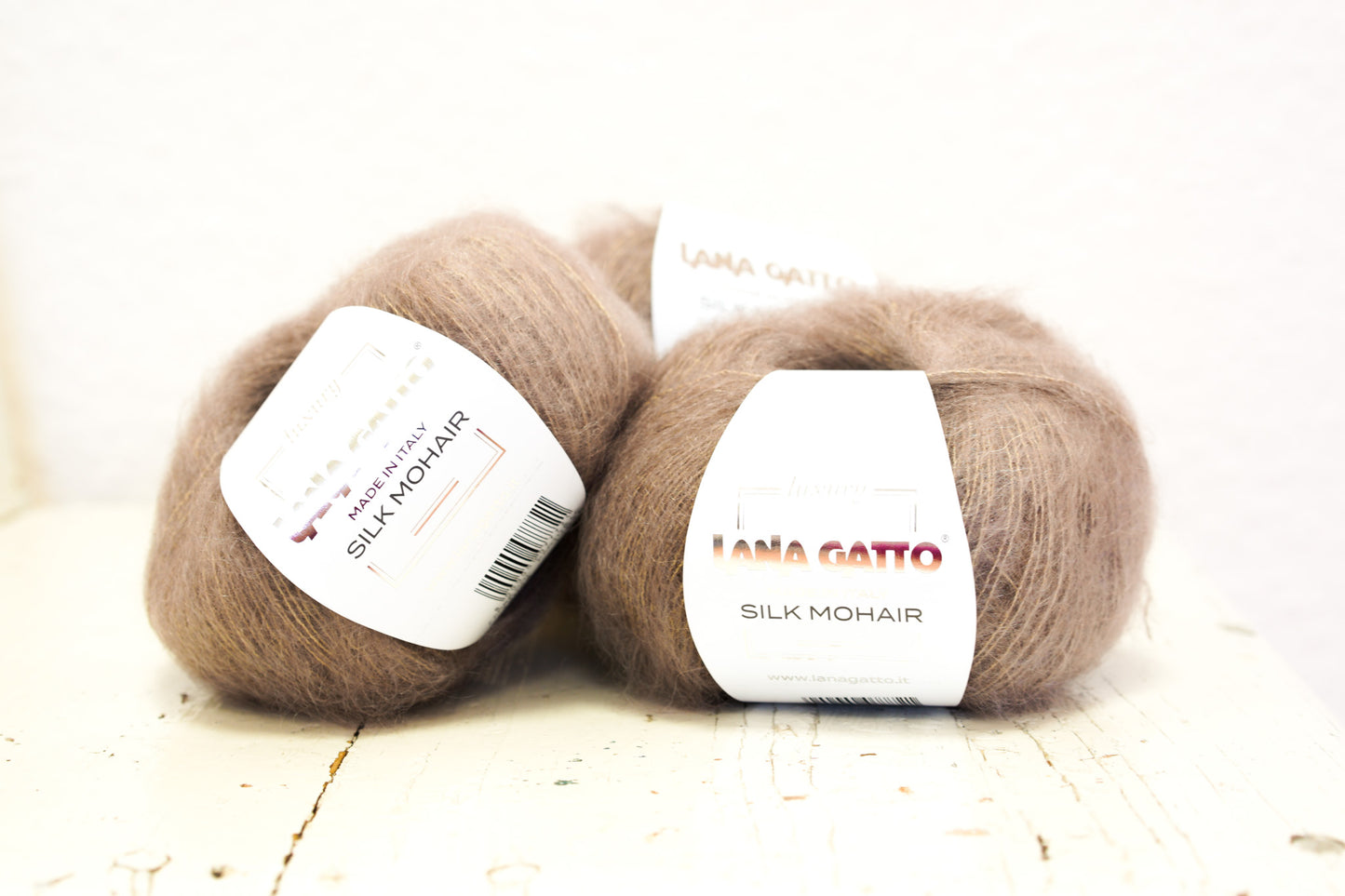 Taupe brown color 14044 - Lana Gatto lace Mohair Silk yarn