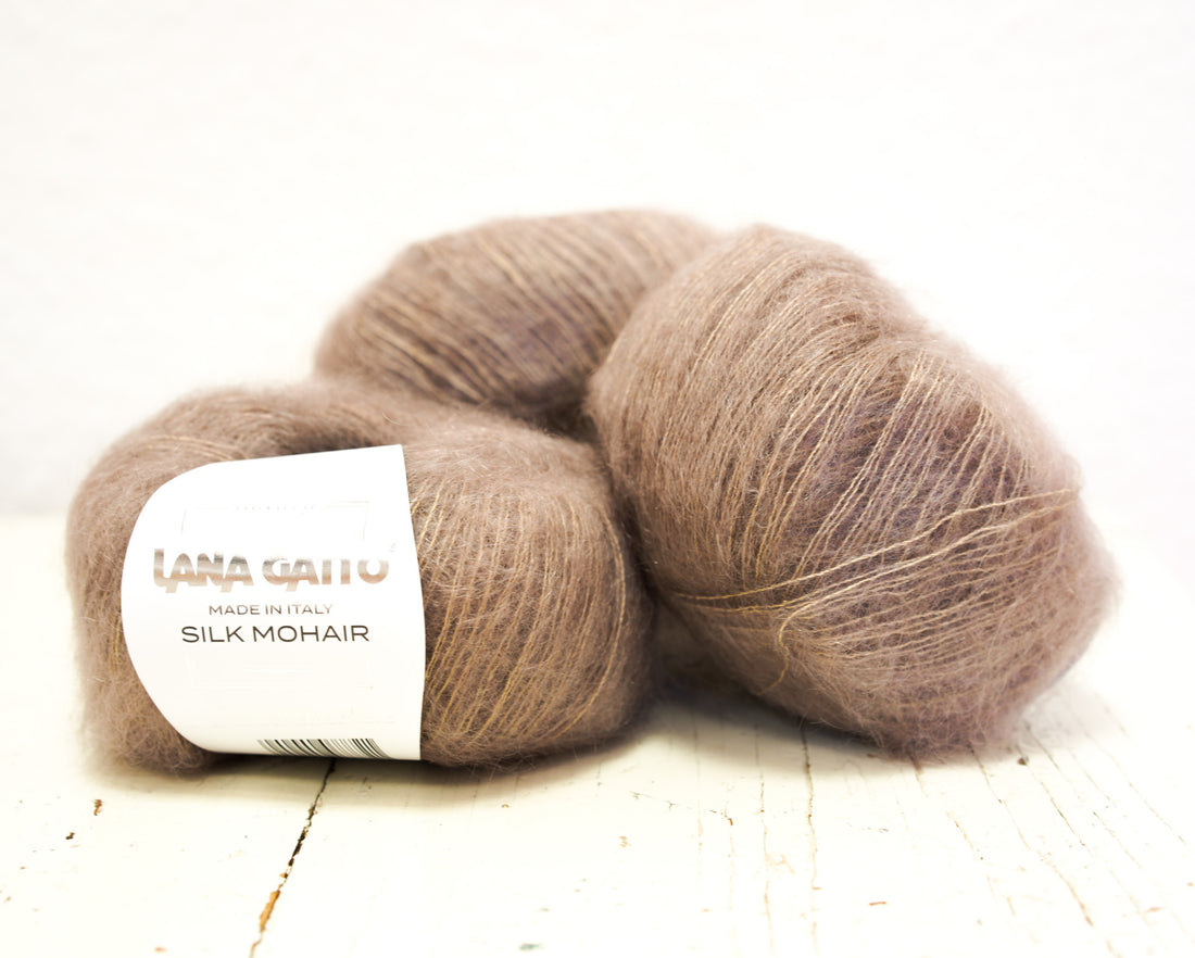 Taupebraune Farbe 14044 - Lana Gatto Lace Mohair Seidengarn