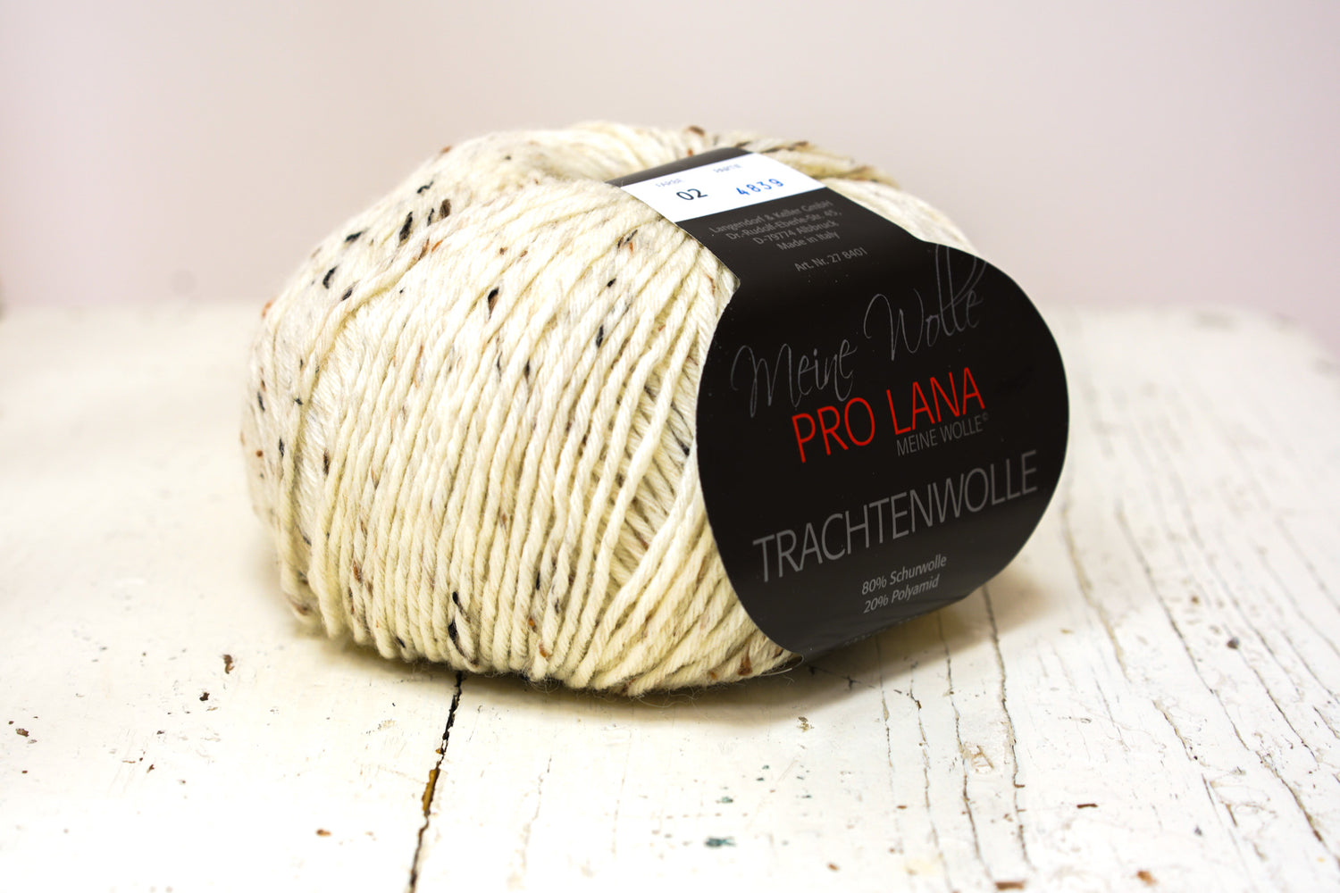 Milk white tweed PRO LANA wool 80%/20 PO blend