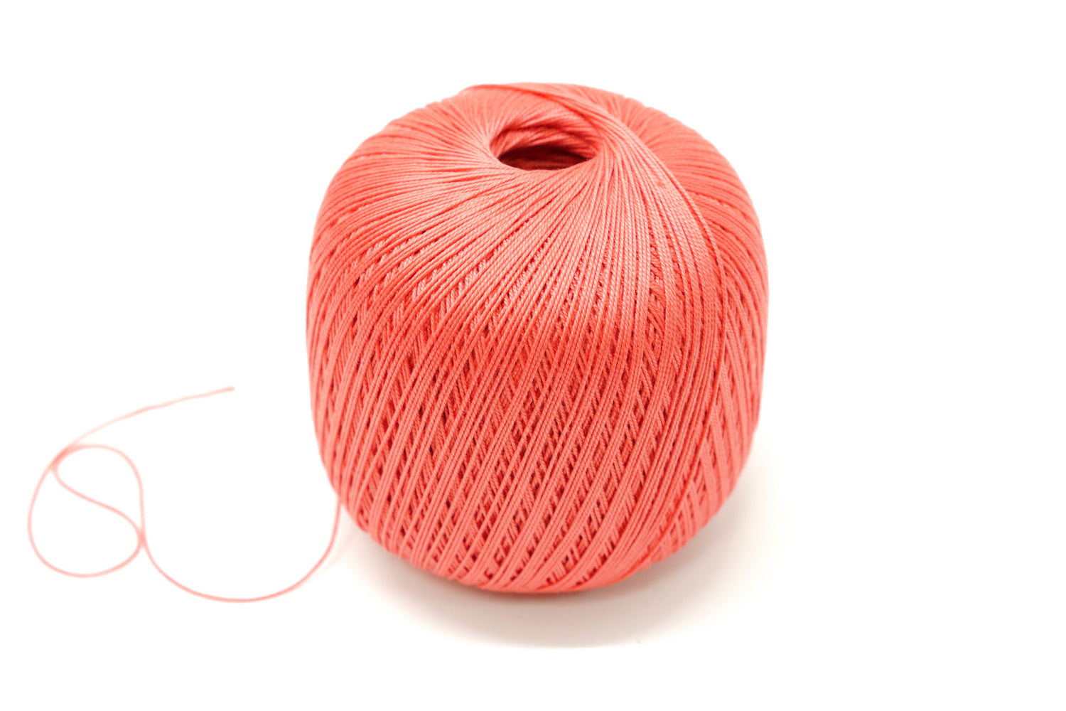 Coral color mercerised cotton 100g/452m