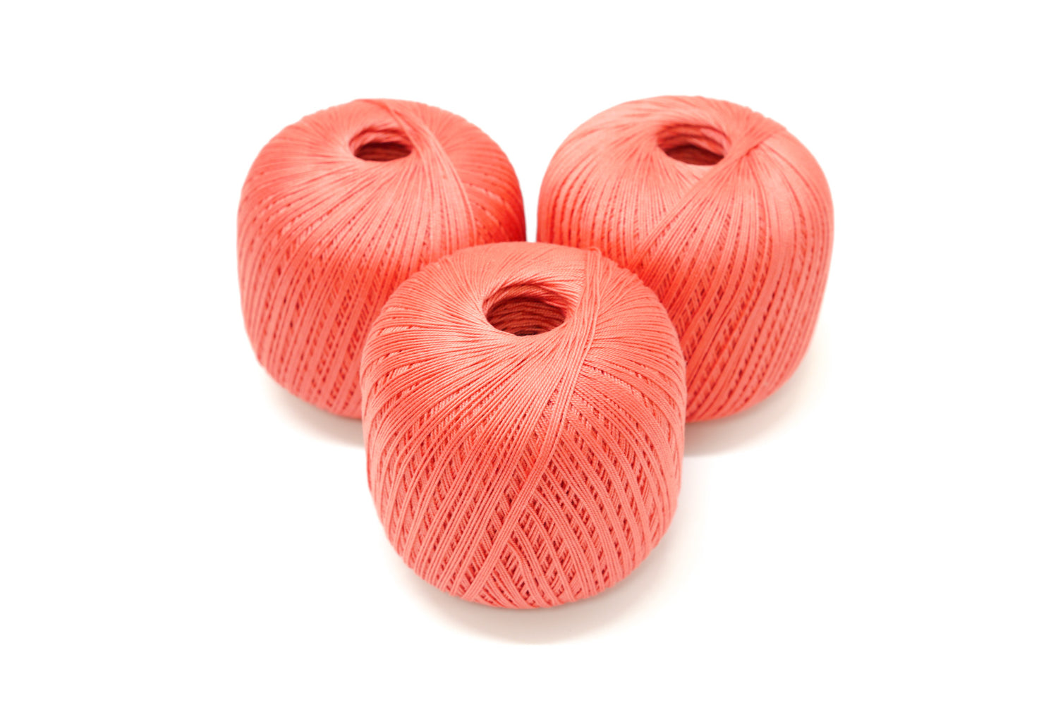 Coral color mercerised cotton 100g/452m