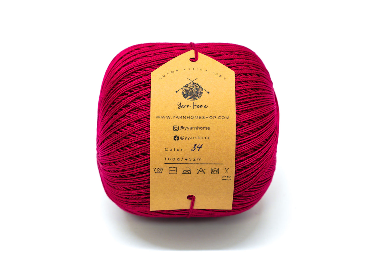 Burgundy red color mercerised cotton 100g/452m