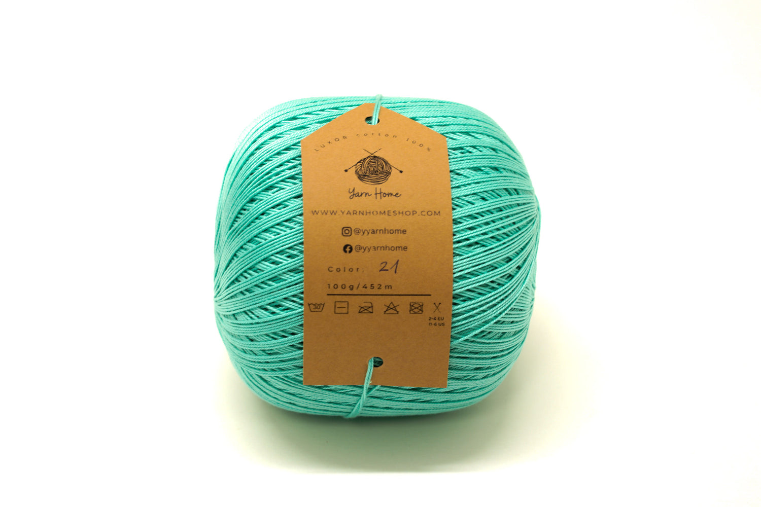 Mintfarbene merzerisierte Baumwolle 100g/452m 