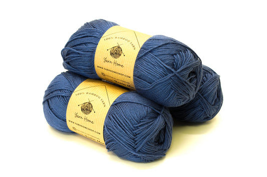 Denim blue bamboo lace yarn