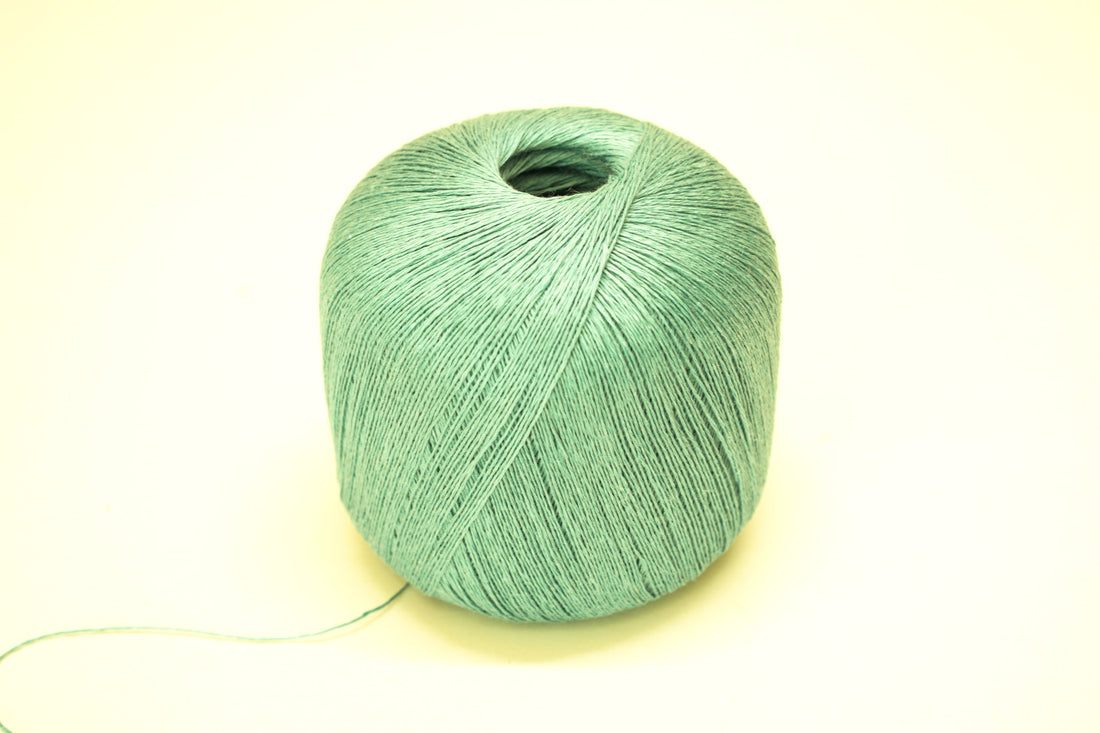 100% linen yarn in Sage green color