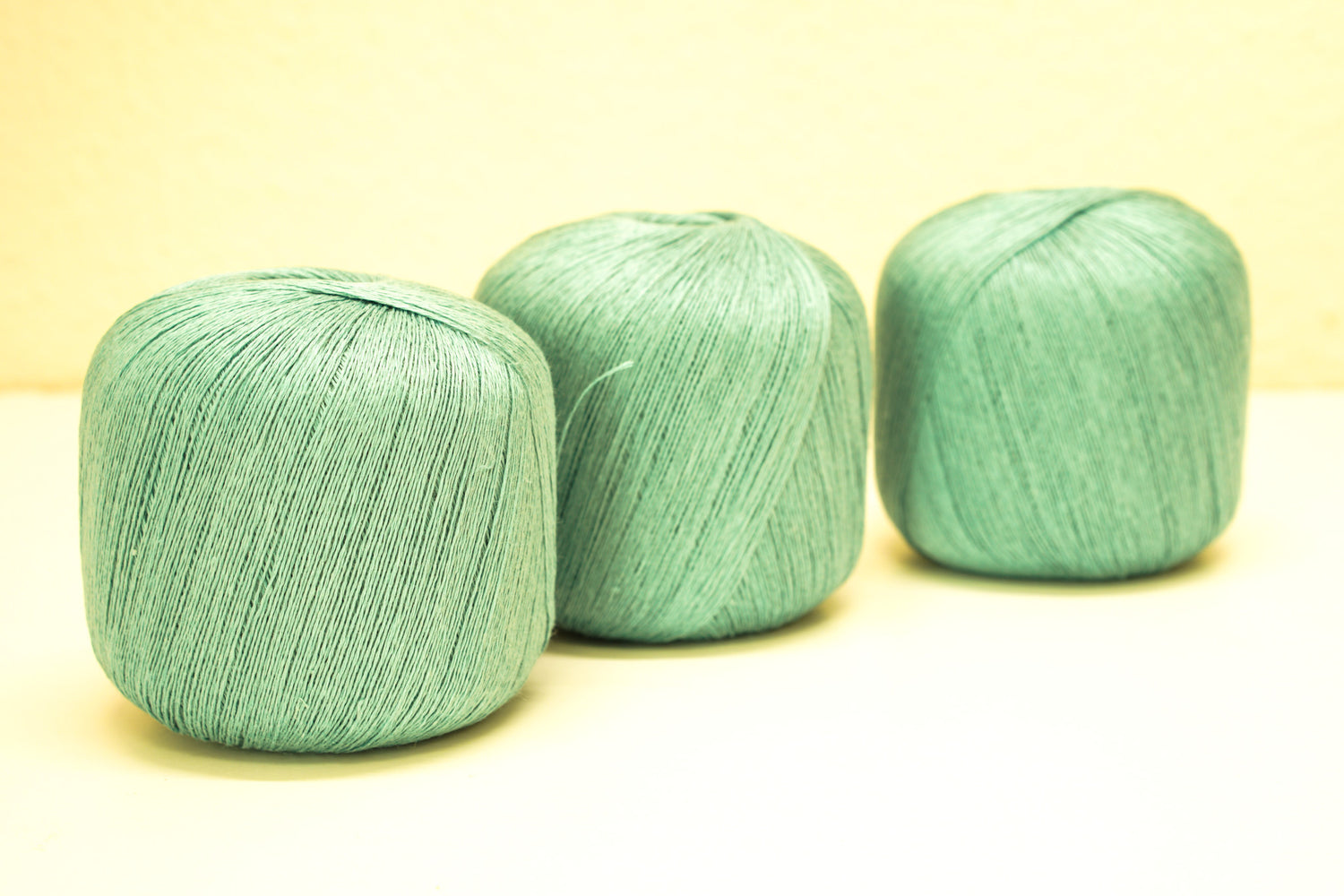 100% linen yarn in Sage green color