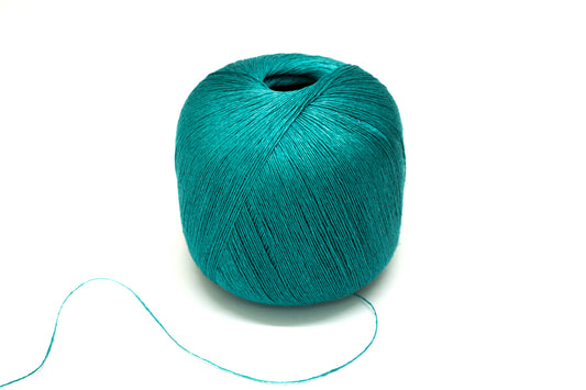 Turquoise colour durable linen yarn 100g