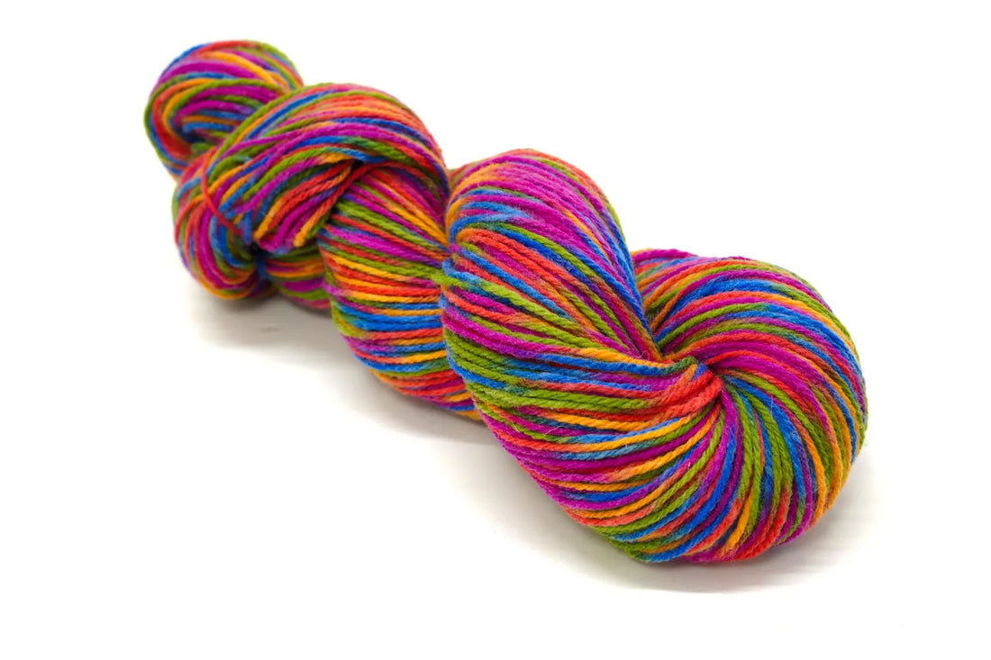 Multicolored New Zealand Wool Yarn - 80% Wool, 20% Polyamide