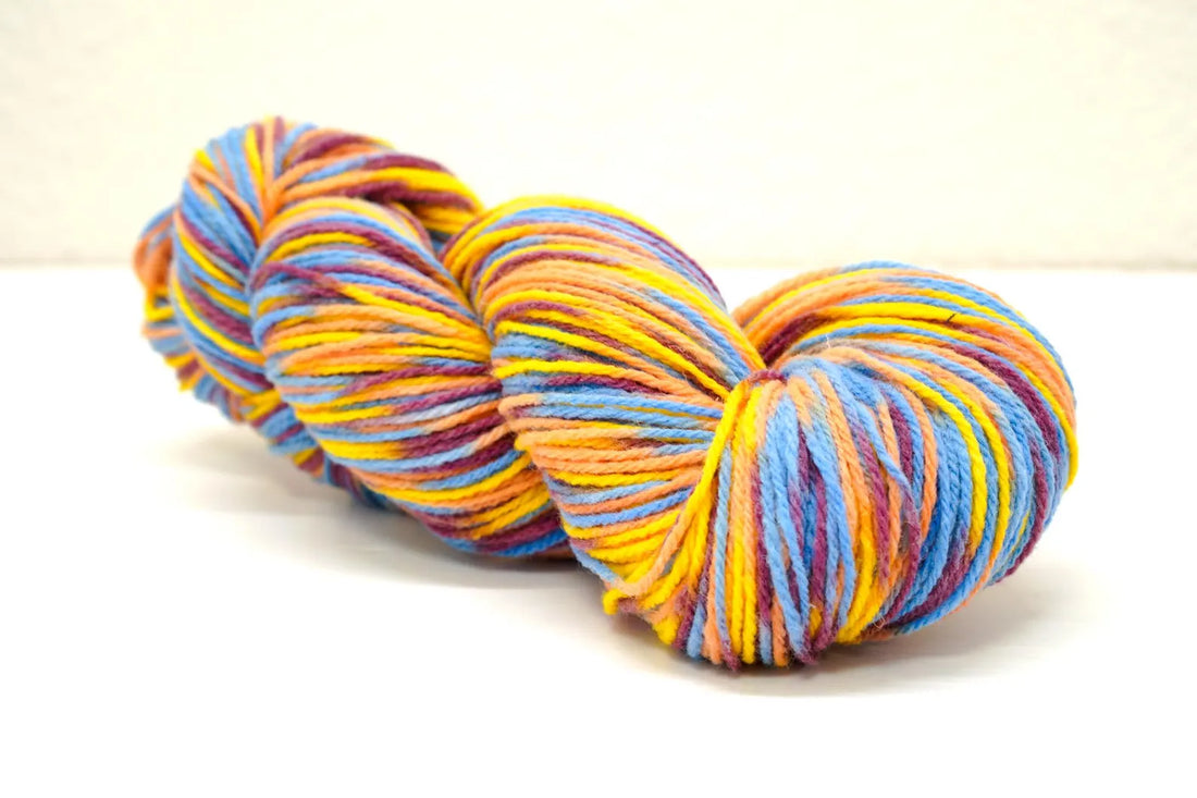 Multicolored New Zealand Wool Yarn - 80% Wool, 20% Polyamide